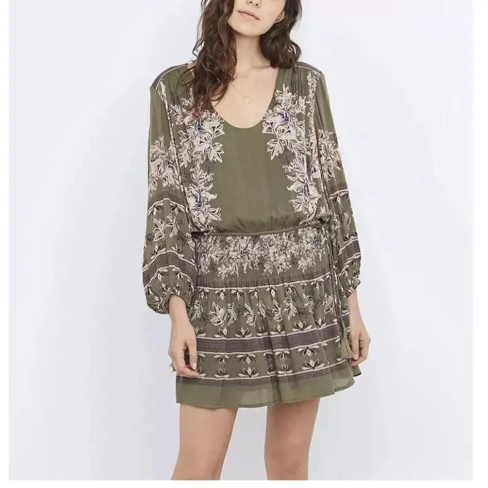 Free People Moonlight Drive Olive Floral Dress Size  XS